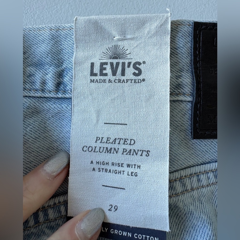Levi’s Made & Crafted Pleated Column Size 29 High Rise Straight Leg Light Wash - Picture 16 of 16